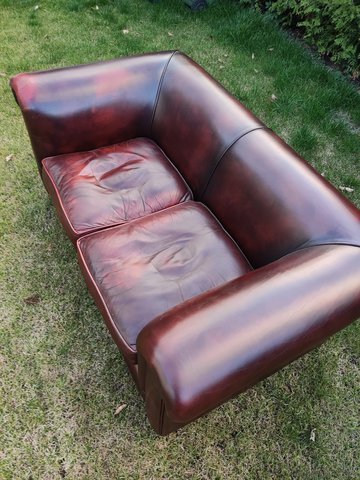 Beautiful cow leather Bendic Chesterfield sofa