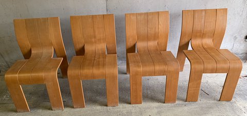 4x CASTELIJN strip chair, ontwerp Gijs Bakker