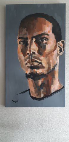 Portret "Virgil" 120x70cm acryl op doek