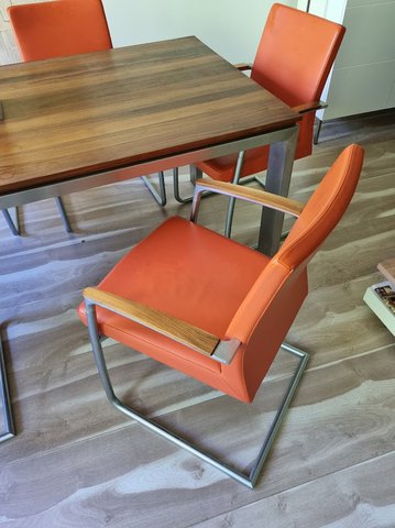 Design tafel met 6 stoelen van Tonon