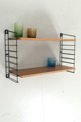 Wall system with two shelves