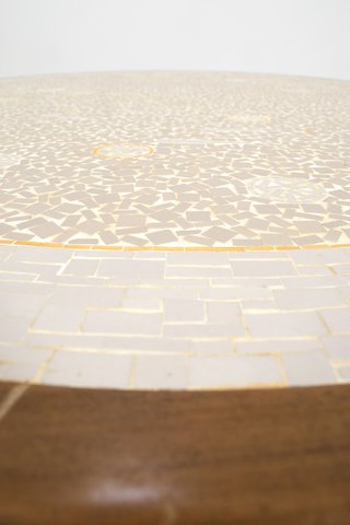 Grote ronde mozaiek salontafel