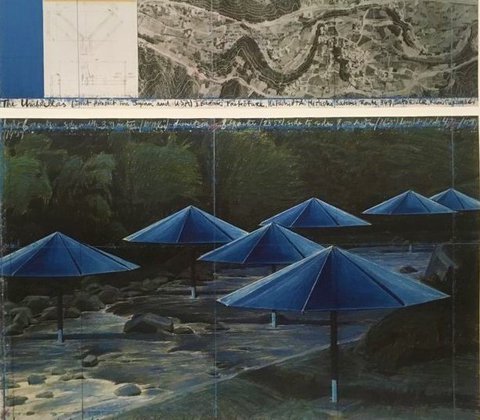 Christo - Blauwe paraplu's uit 1991