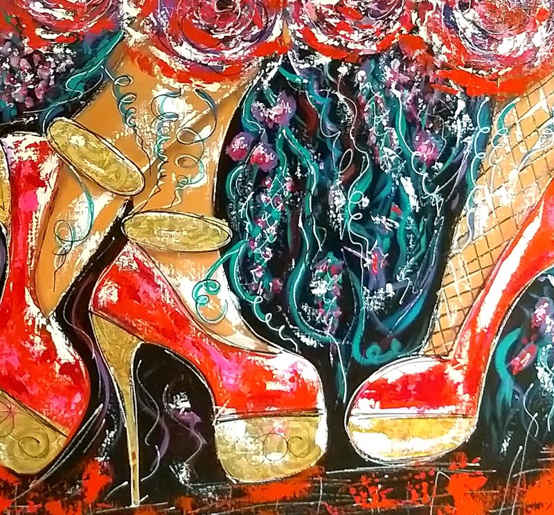 Christel De Buyser Walking shoes painting