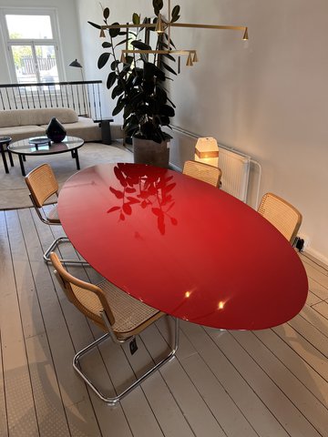 MDF Italia NVL oval dining table in gloss lacquered red 250x130 cm