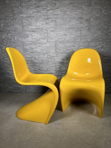 2x Vitra Panton S Chair Classic Yellow
