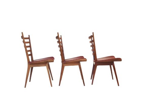 3 x stoelen teak dining chairs