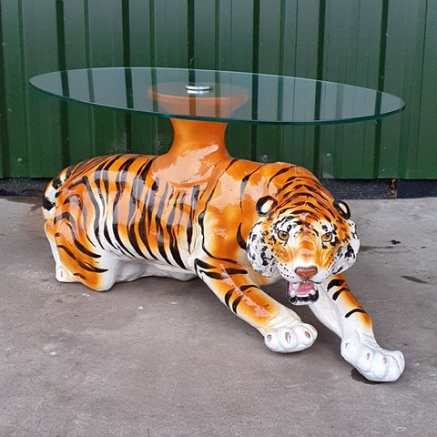 white tiger coffee table