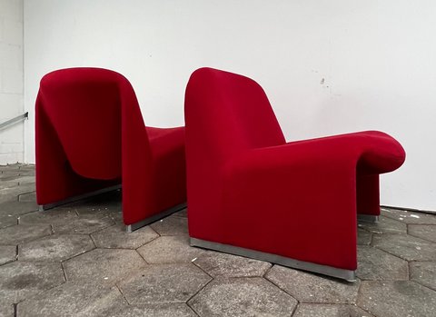 Red Artifort Alky armchair by Giancarlo Piretti, 1960's