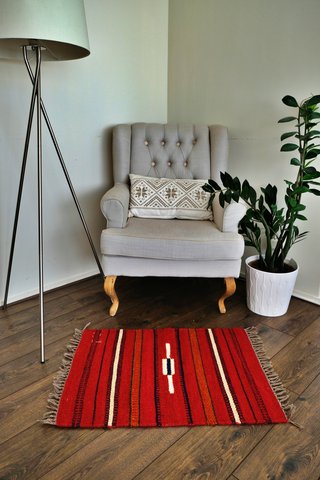 Kelima Handgeweven vloerkleed / tapijt - 100% Egyptische wol Kelim - 60x80cm - Bedouin