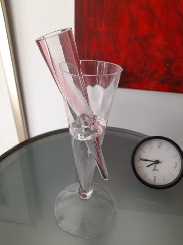 Borek Sipek kristallen vaas/glas met roerstaaf