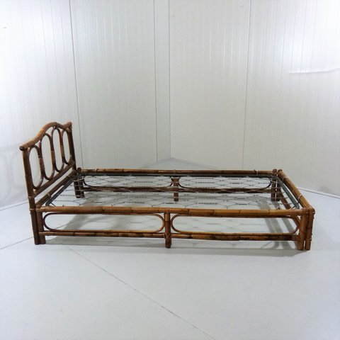 Rotan bed, 1970's