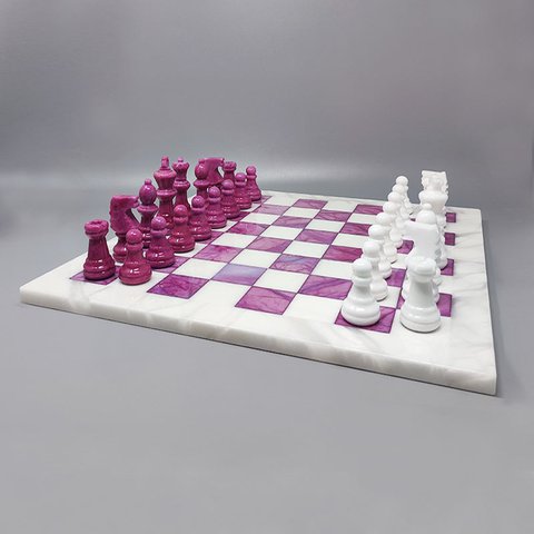 Alabaster Pink and White Chess