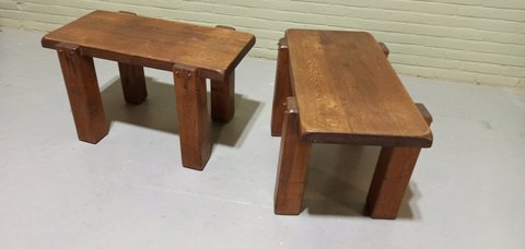 2 Brutalist houten salontafel