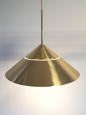 Vintage ceiling lamp Glashütte Limburg Design Messing