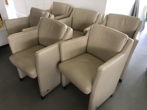 6x Rolf Benz 7100 armchairs