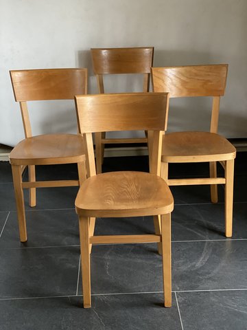 4x Vintage Beechwood Dining Chairs