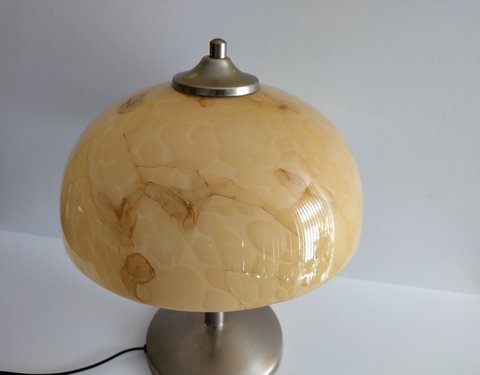 Mushroom Table Lamp Marbled Glass
