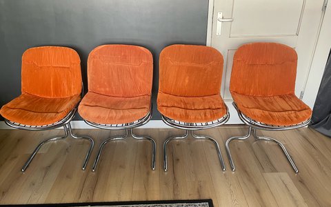 4x Mid century modern stoelen