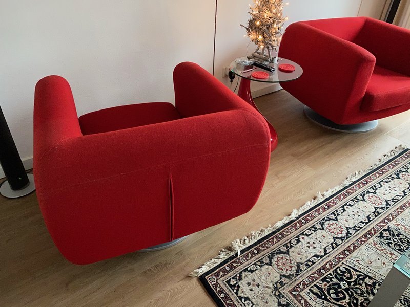 2x Gelderland rode design fauteuil