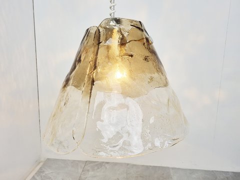 J.T. Kalmar for Franken KG Mid-Century Smoked Glass Lamp