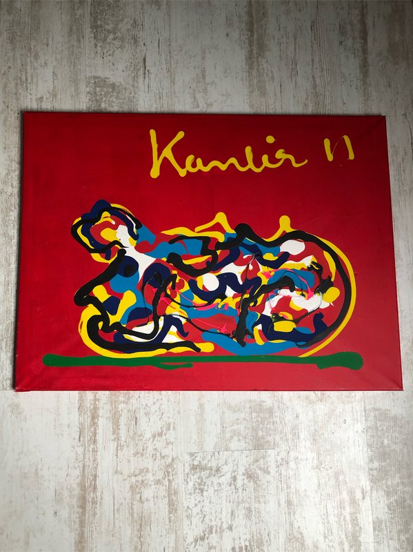 Kanbier, Koe 11, acryl schilderij