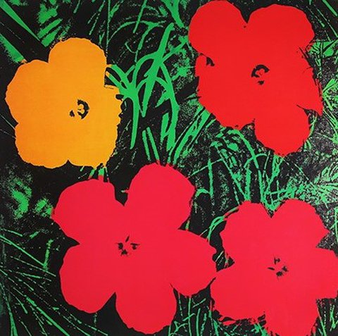 Andy Warhol  Kleurenoffset Flowers (zeer groot ) uit 1964