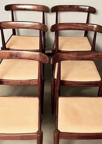 6x vintage cowhorn stoelen Belform