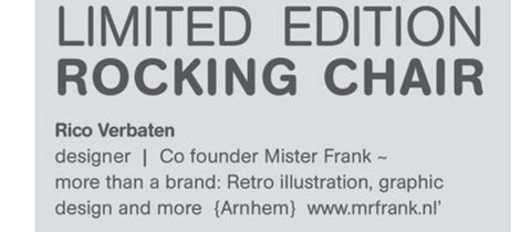 Rocking chair design limited edition Mister Frank fauteuil