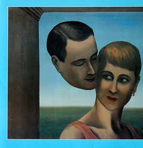 Rene Magritte Kleurenoffset-litho Tussen Aardse en Hemelse liefde