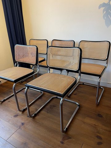 5x Vintage Marcel Breuer Cesca stoelen
