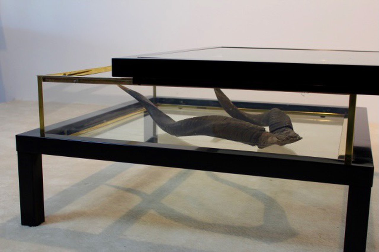 Image 7 of Romeo Rega sliding top brass coffee table