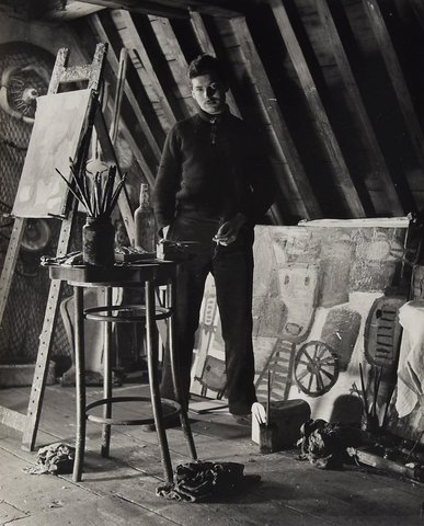 Dirk de Herder (1914-2003) - Karel Appel im Atelier, Silbergelatineabzug (SIGNIERT)