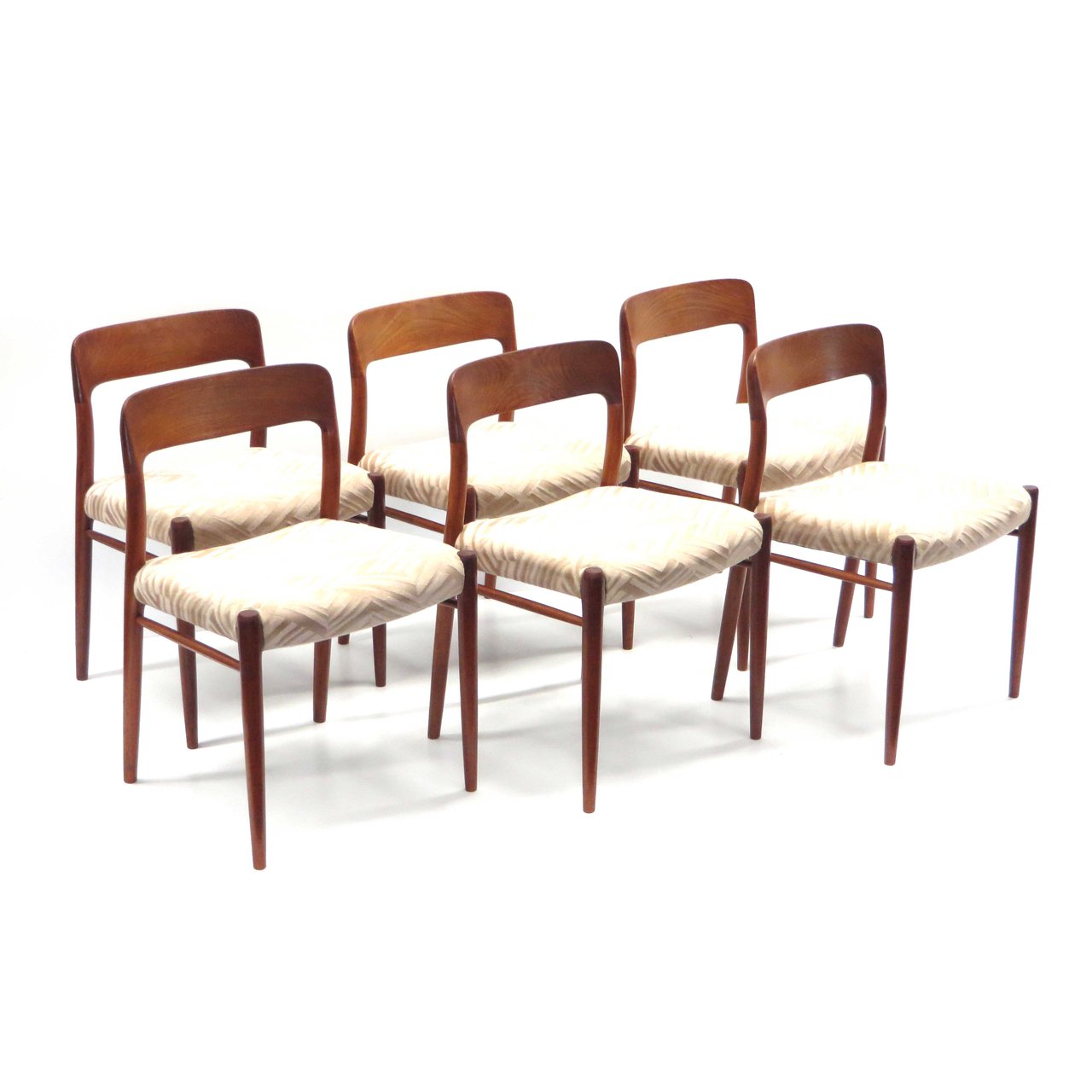Image 1 of 6x Niels Möller Modell 75 Stühle aus den 1960er Jahren