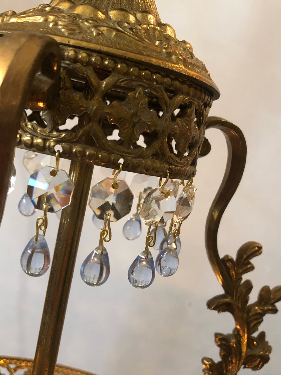Vintage Azure hanging lamp crystal bronze image 15