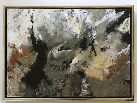 Ellen de Jongh - Abstract schilderij in baklijst