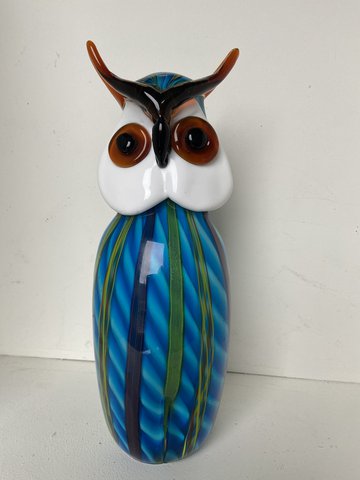 Glass standing owl in murano style
