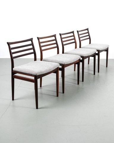 4x Erling Torvits rosewood chairs, set