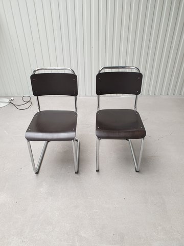 2x Gispen eetkamer stoelen
