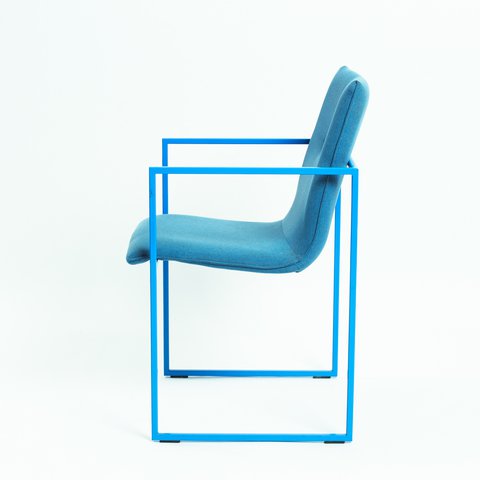 3 Arco Frame stoelen Burkhard Vogtherr eetkamerstoel homeoffice hemelsblauwe