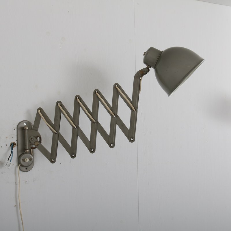 1950s Industrial scissor lamp manufactured in Germany