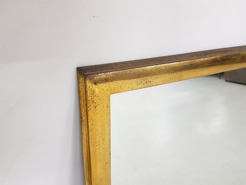 Vintage brass rectangle mirror