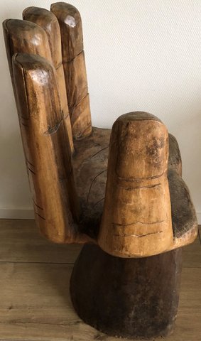 Vintage Indonisische houtsnijwerk stoel