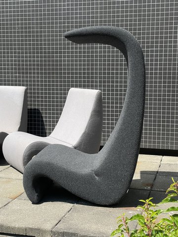 Vitra Amoebe Highback stoel (Kvadrat stof donkergrijs)