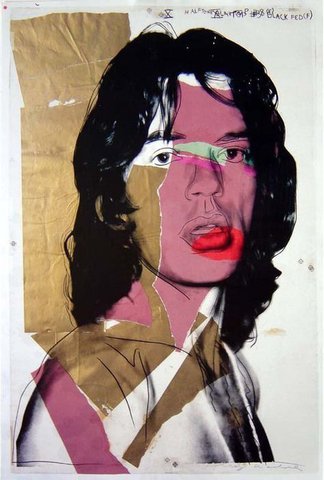 Andy Warhol- Mick Jagger. Kleurenoffset-litho, met Certificaat!