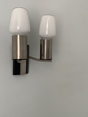 Jaren 50 Philips wandlamp met twee conische gloeilampen