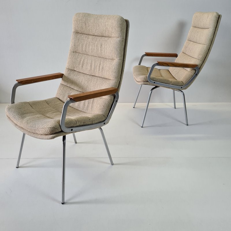 2 Artifort stoelen met hoge rugleuning van Geoffrey Harcourt, jaren 60