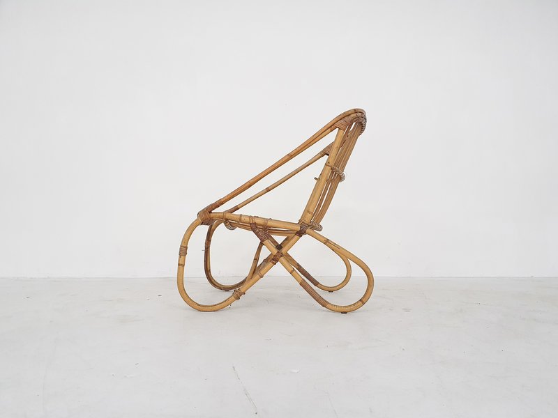 Mid-century bamboo lounge chair by Rohe Noordwolde, The Netherlands 1950's