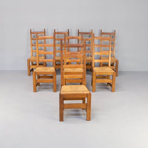 8 x brutalist dining chairs