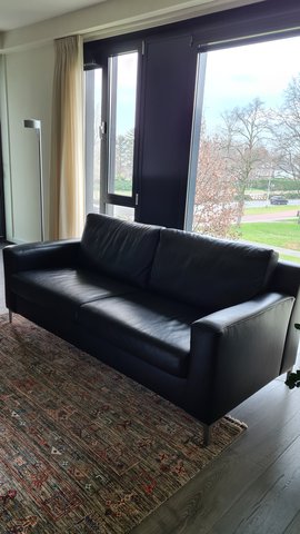 TopForm Sofa schwarzes Leder, 190x88 cm